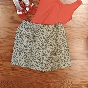 LIZ CLAIBORNE Animal Print Skort - Sage/Cream - 8P